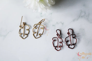 Monstera Leaf Earrings – Handmade Wire Jewelry