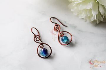 S Drop Agate Bead Earrings – Handmade Wire Jewelry