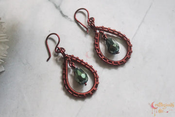 Midnight Teardrop Earrings – Handmade Wire Jewelry