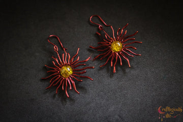 Sunburst Earrings – Handmade Wire Wrapped Jewelry