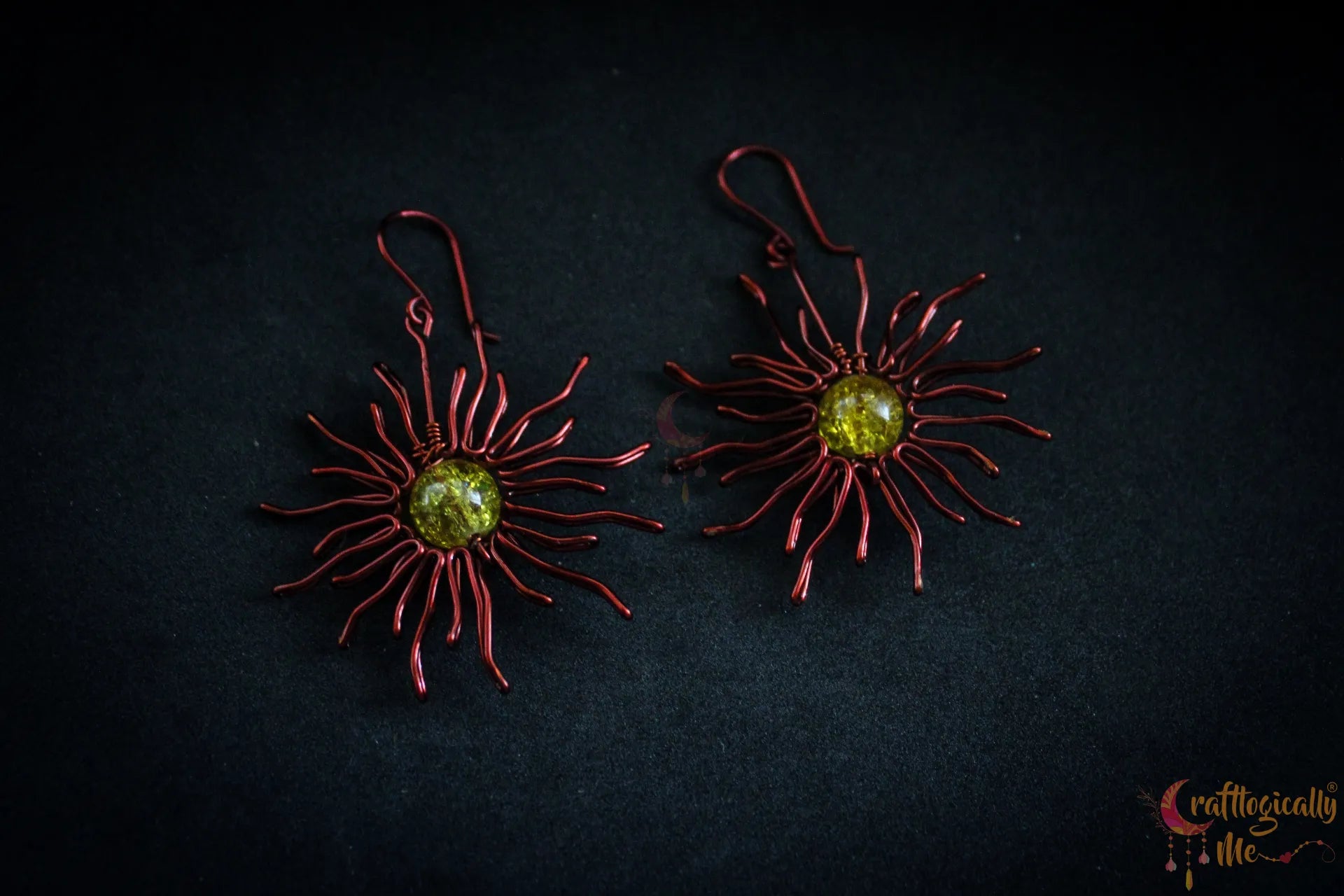 Sunburst Earrings – Handmade Wire Wrapped Jewelry