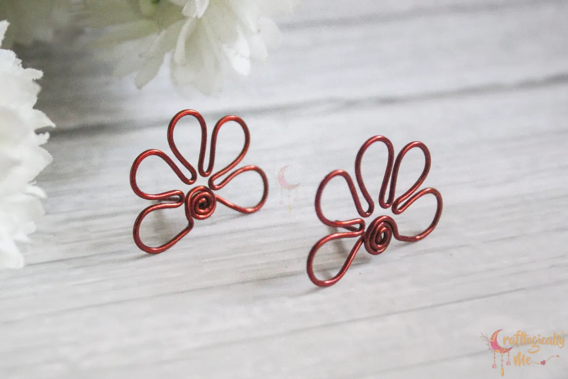 Bloom Spiral Stud Earrings – Handmade Anti-Tarnish Copper Jewelry