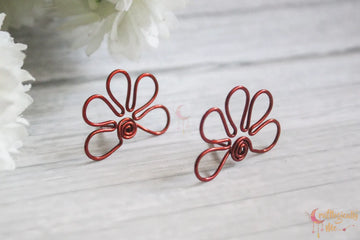 Bloom Spiral Stud Earrings – Handmade Anti-Tarnish Copper Jewelry