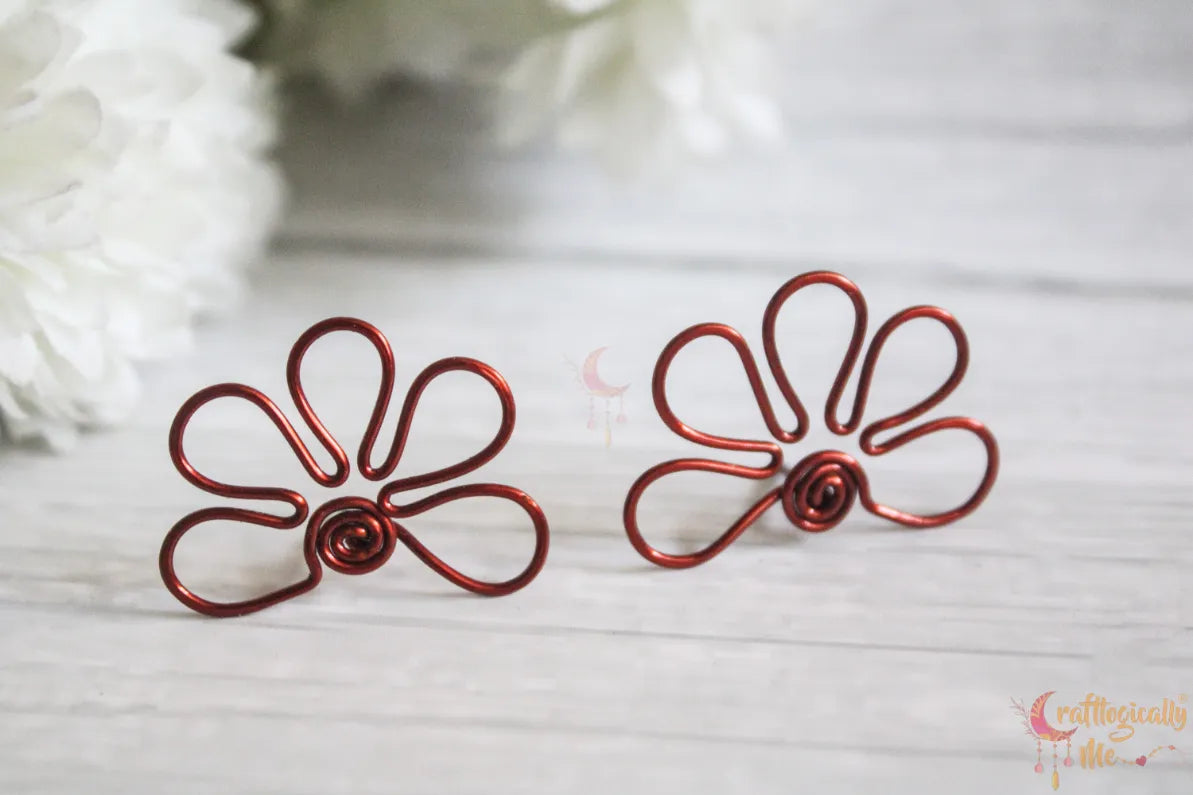 Bloom Spiral Stud Earrings – Handmade Anti-Tarnish Copper Jewelry