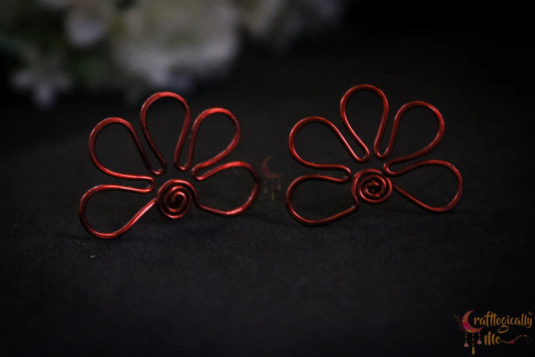 Bloom Spiral Stud Earrings – Handmade Anti-Tarnish Copper Jewelry