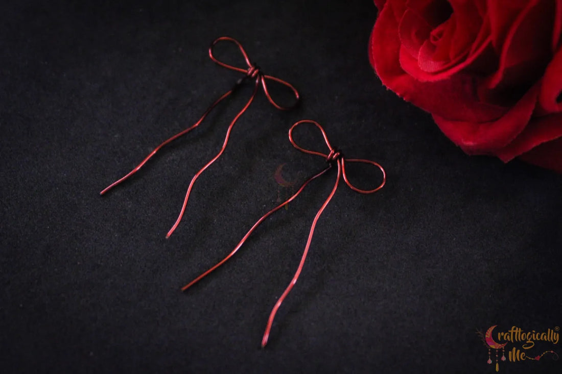 Bow Threader Earrings – Handmade Minimalist Wire Wrapped Jewelry