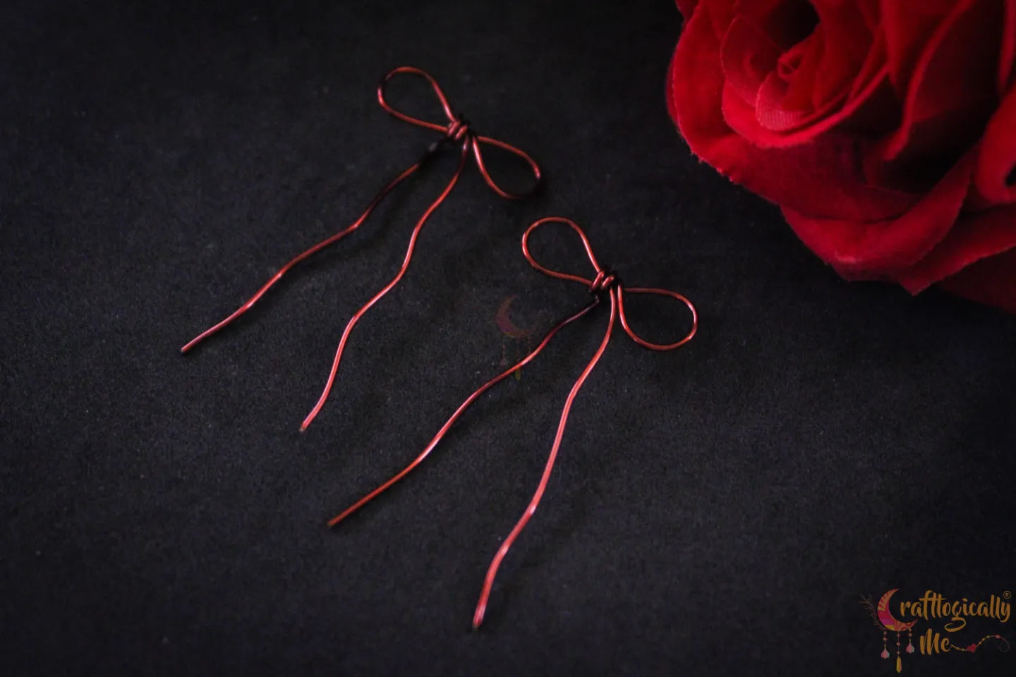 Bow Threader Earrings – Handmade Minimalist Wire Wrapped Jewelry