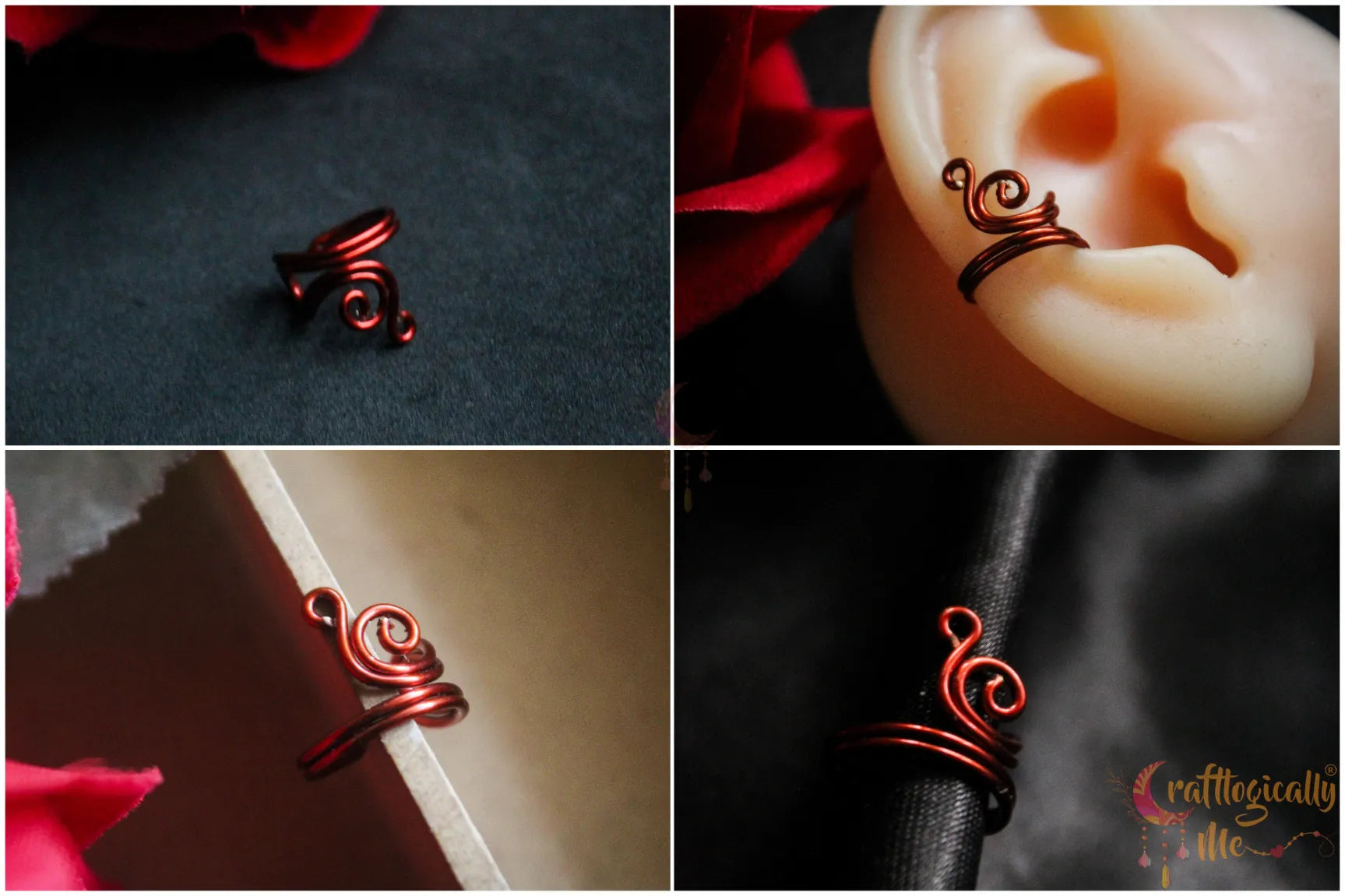 Swirly Ear Cuff – Handmade Anti-Tarnish Copper Jewelry