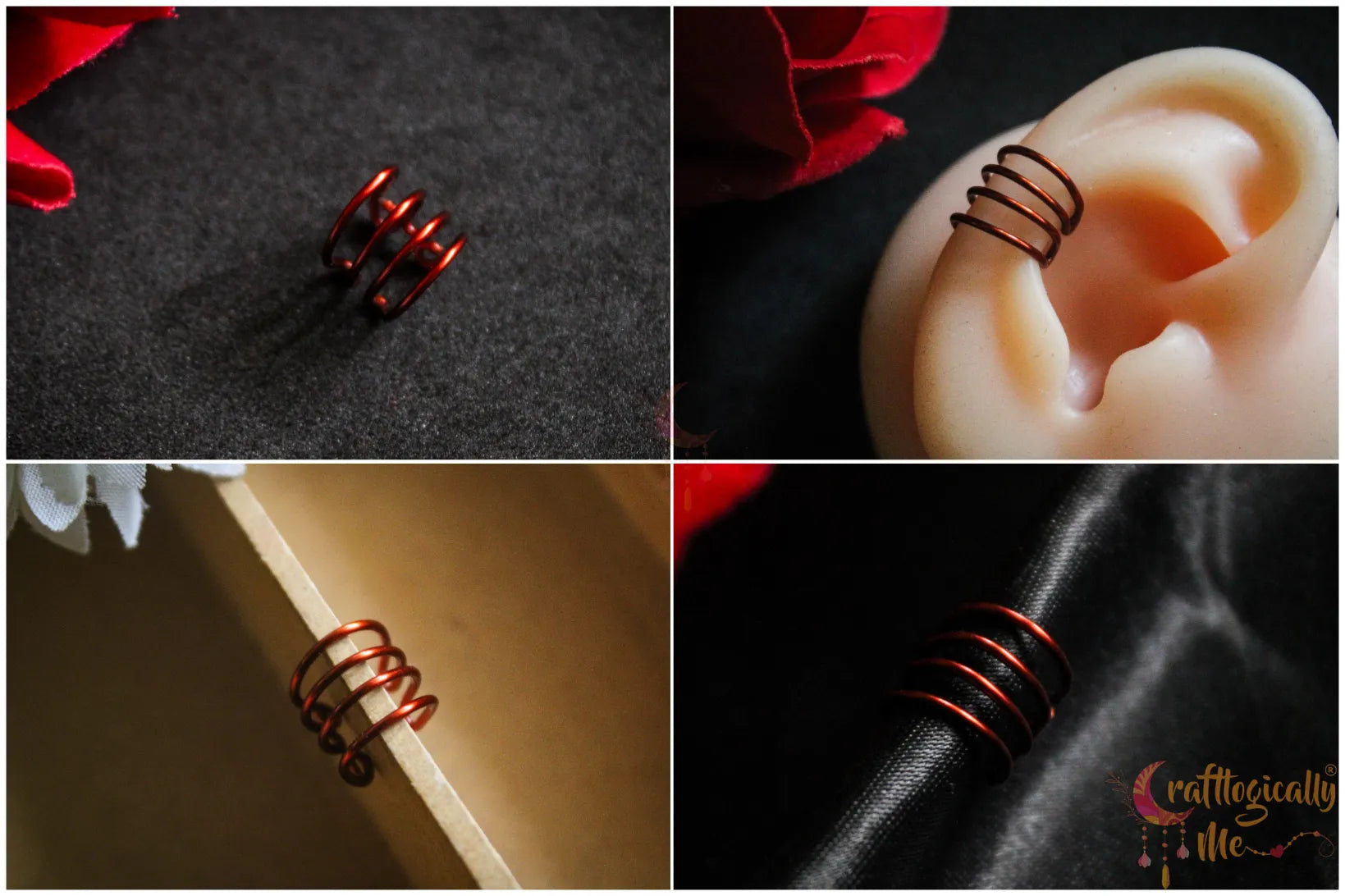 Stacked Ear Cuff – Handmade Anti-Tarnish Copper Jewelry