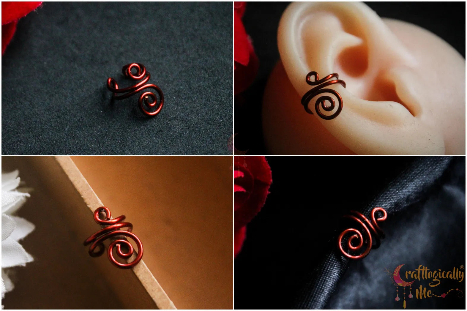 Big Swirl Ear Cuff – Handmade Anti-Tarnish Copper Jewelry