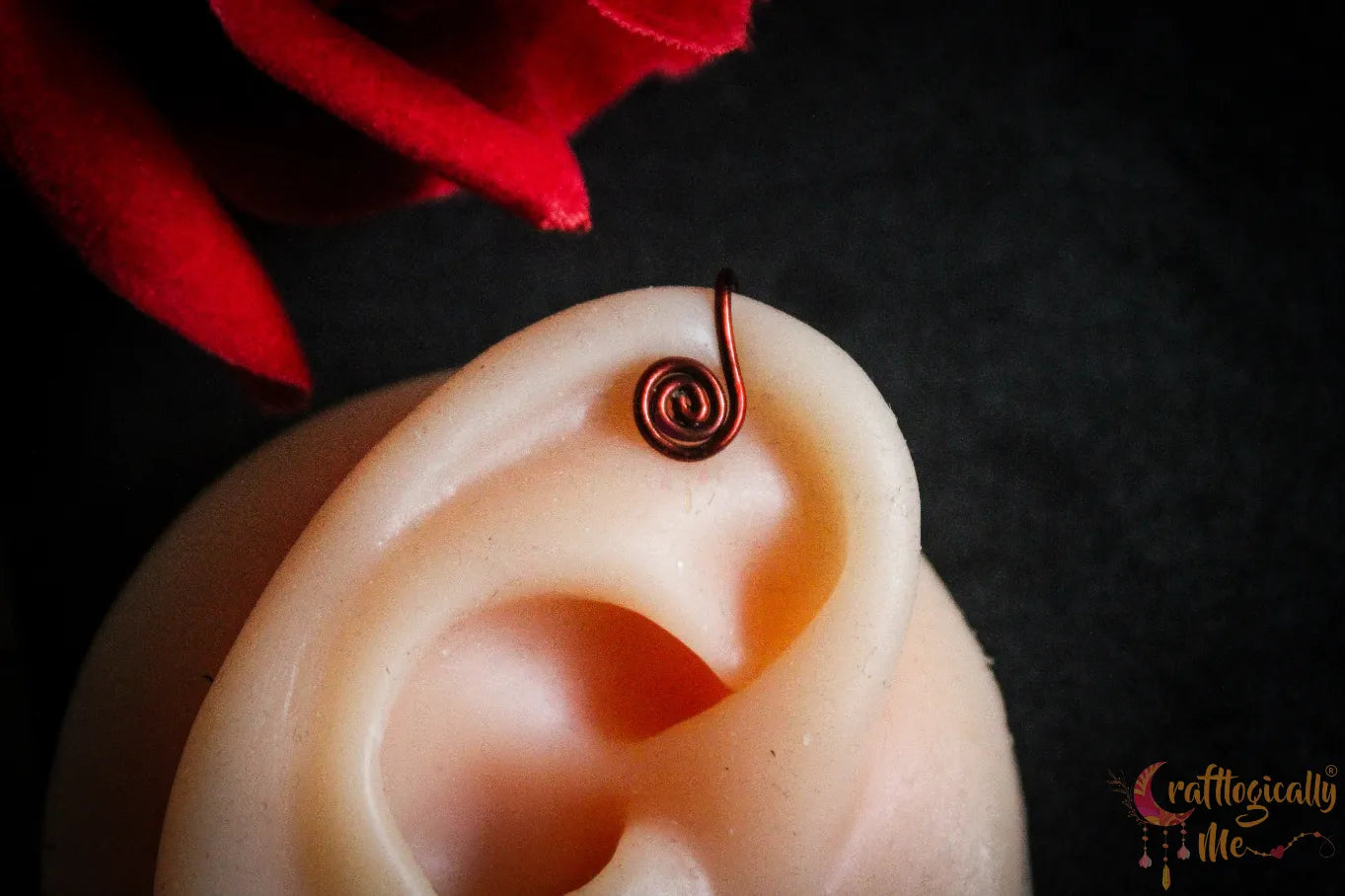 Classic Swirl Ear Cuff – Handmade Anti-Tarnish Copper Jewelry