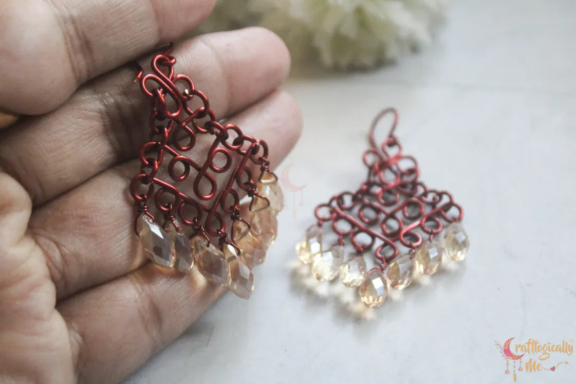 Bollywood Style Golden Infinite Loop Earrings – Handmade Anti-Tarnish Copper Jewelry