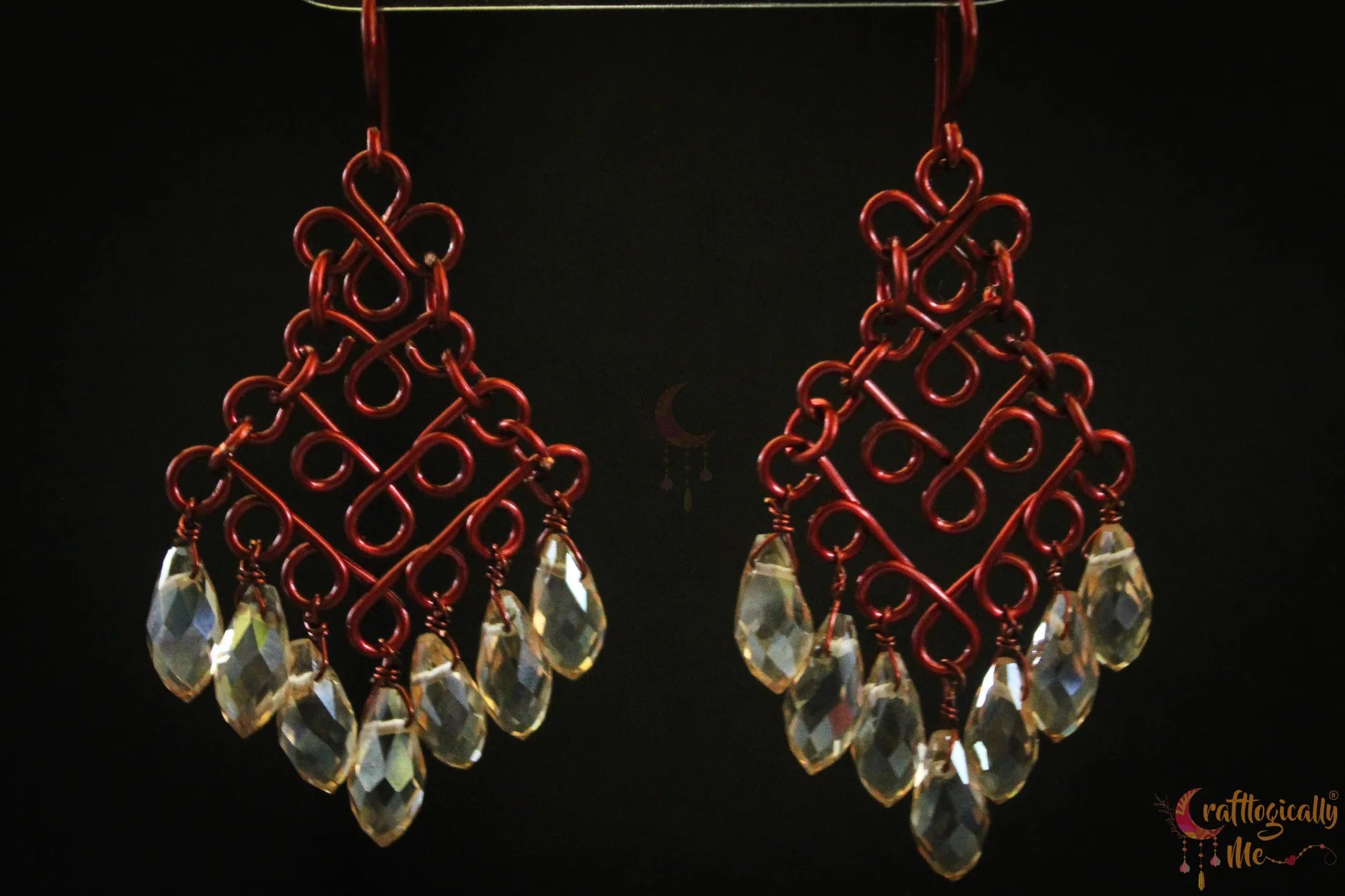 Bollywood Style Golden Infinite Loop Earrings – Handmade Anti-Tarnish Copper Jewelry