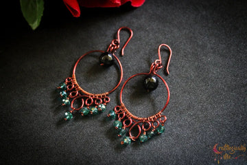Midnight Bead Hoop Earrings – Handmade Boho Jewelry