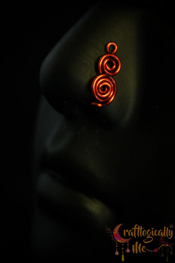 Double Swirl Nose Cuff – Handmade Anti-Tarnish Copper Jewelry