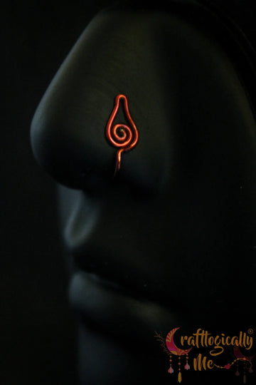 Spiral Leaf Nose Cuff – Handmade Anti-Tarnish Copper Jewelry