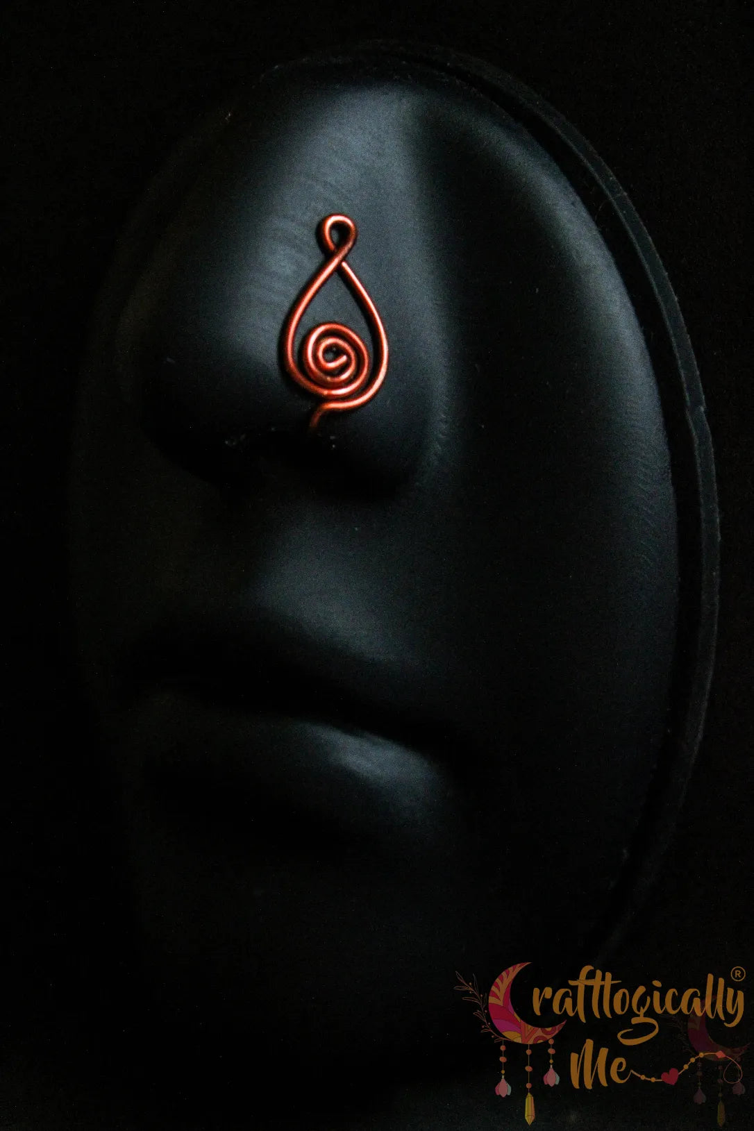 Spiral Drop Nose Cuff – Handmade Anti-Tarnish Copper Jewelry