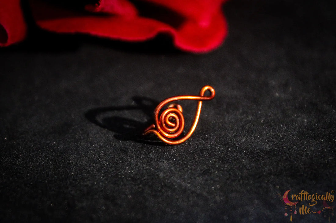 Spiral Drop Nose Cuff – Handmade Anti-Tarnish Copper Jewelry