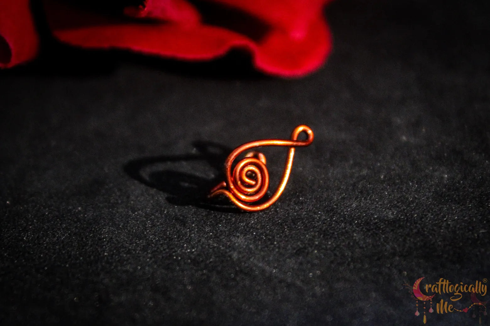 Spiral Drop Nose Cuff – Handmade Anti-Tarnish Copper Jewelry