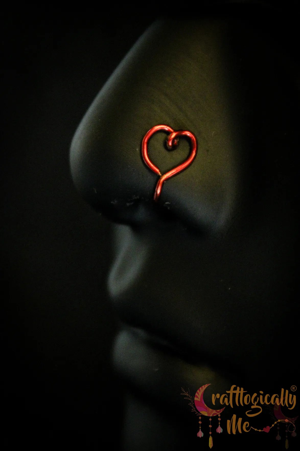 Heart Whisper Nose Cuff – Handmade Anti-Tarnish Copper Jewelry