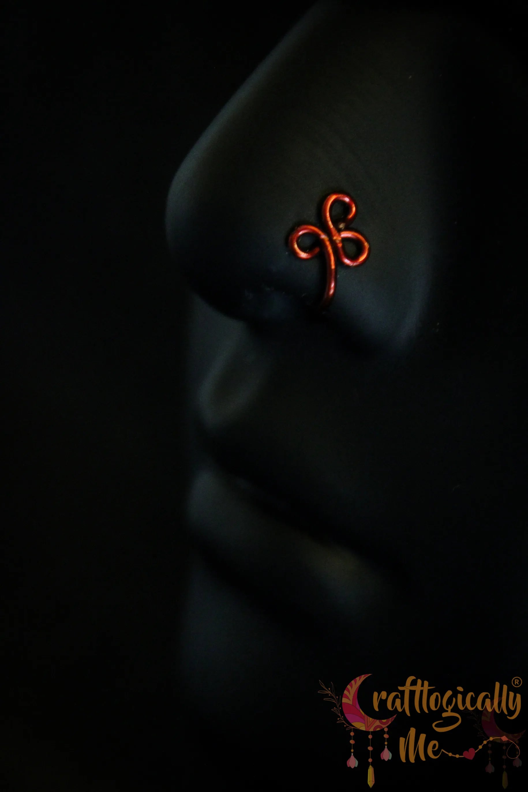 Lucky Clover Nose Cuff – Handmade Anti-Tarnish Copper Jewelry