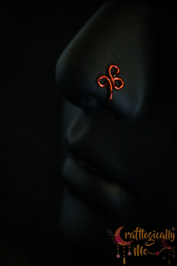 Lucky Clover Nose Cuff – Handmade Anti-Tarnish Copper Jewelry