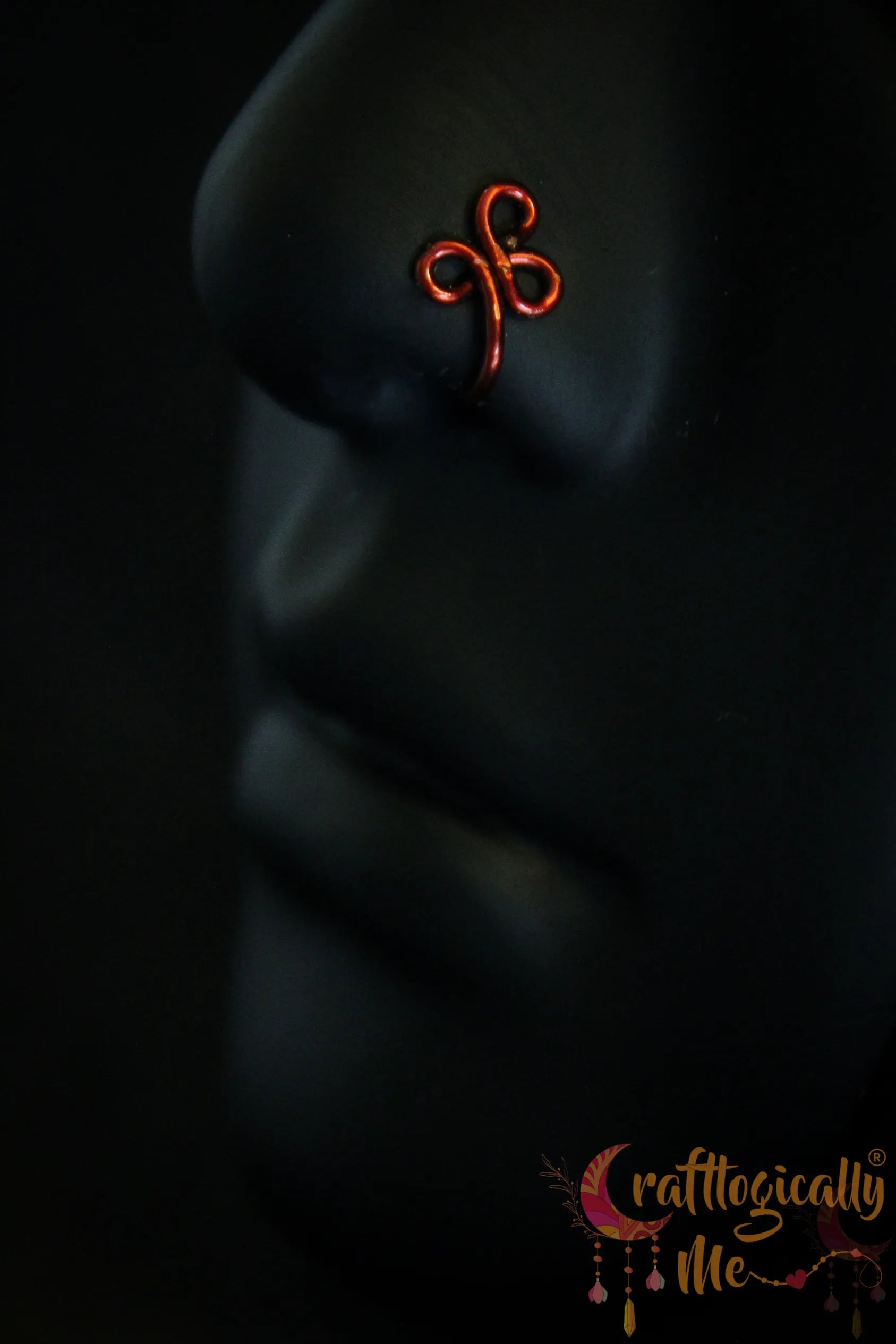 Lucky Clover Nose Cuff – Handmade Anti-Tarnish Copper Jewelry