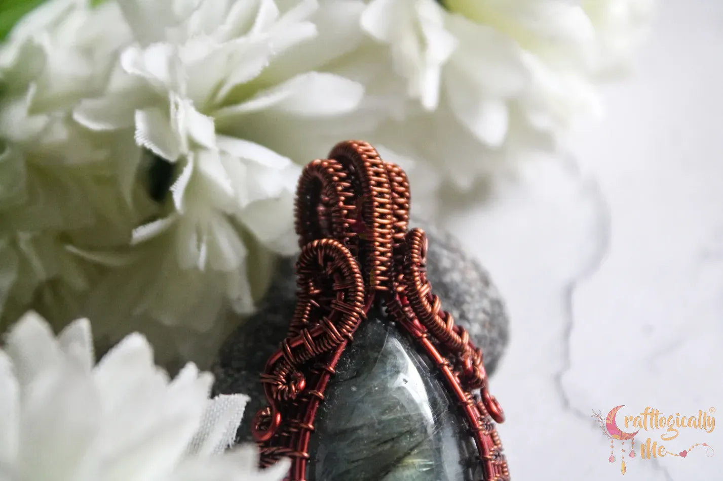 Multi-Flash Labradorite Gemstone Drop Wrap Pendant – Handmade Wire Wrapped Jewelry