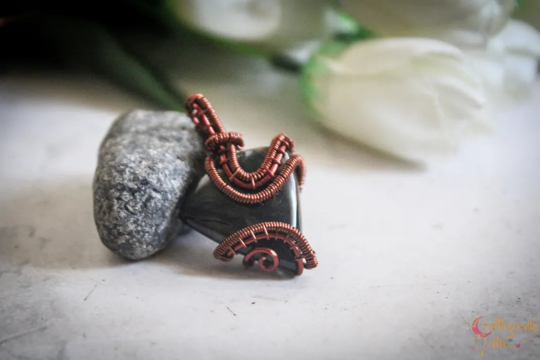 Blue Tiger’s Eye Gemstone Pendant – Handmade Wire Wrapped Jewelry for Focus and Clarity