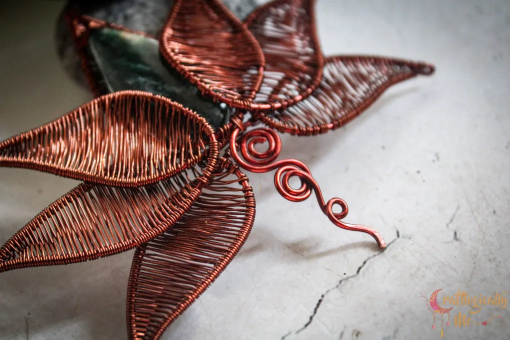 Green Aventurine Lotus Signature Pendant Set – Handmade Wire Wrapped Jewelry