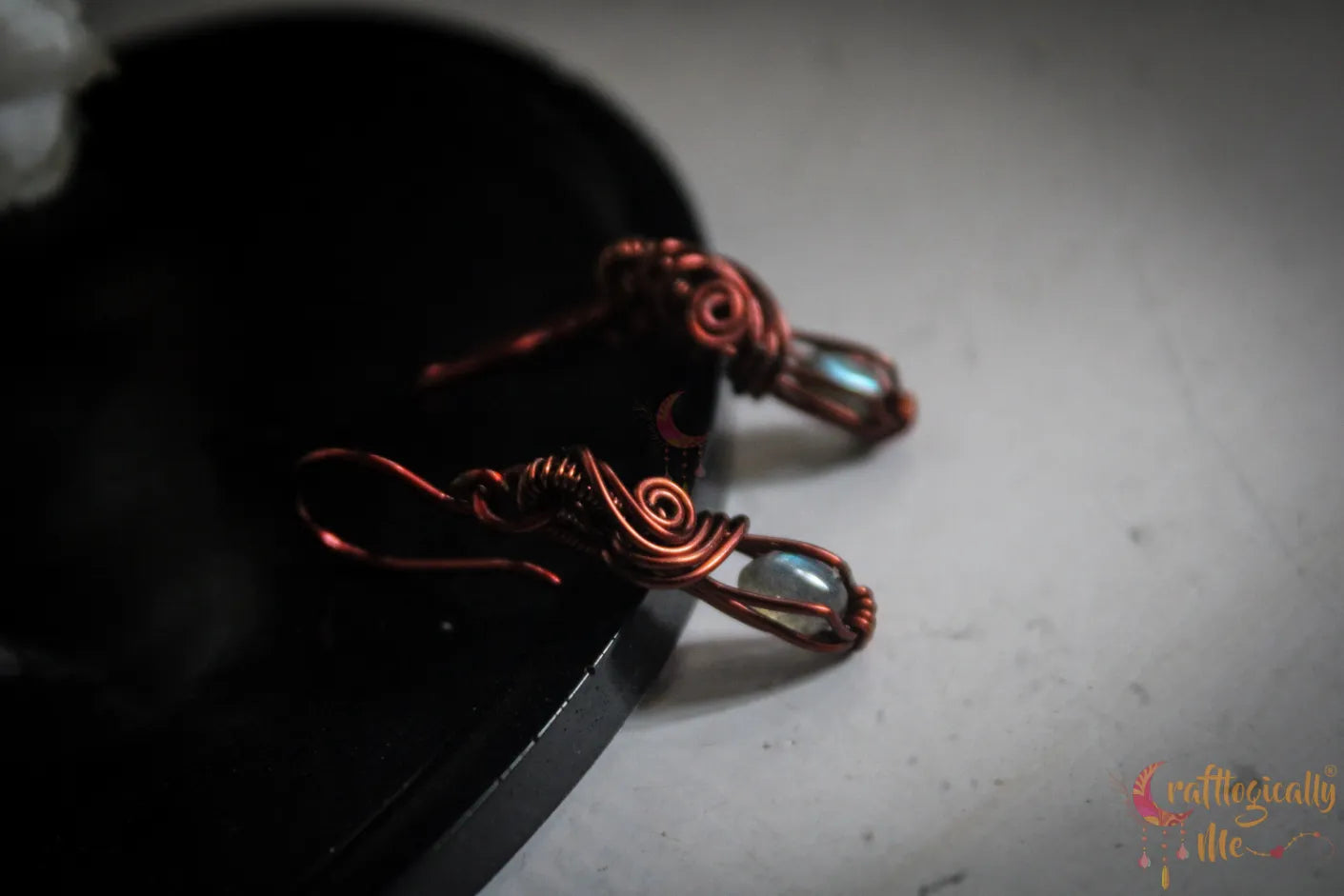 Mini Labradorite Gemstone Pendant Set – Handmade Wire Wrapped Jewelry