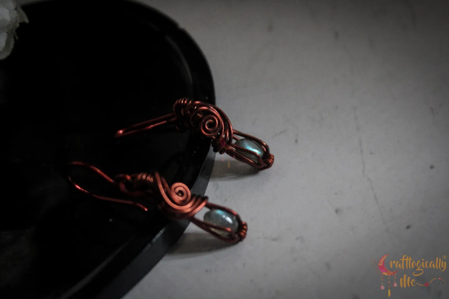 Mini Labradorite Gemstone Pendant Set – Handmade Wire Wrapped Jewelry