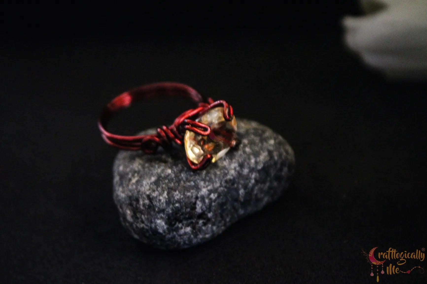 Citrine Faceted Gemstone Prong Ring – Handmade Wire Wrapped Ring