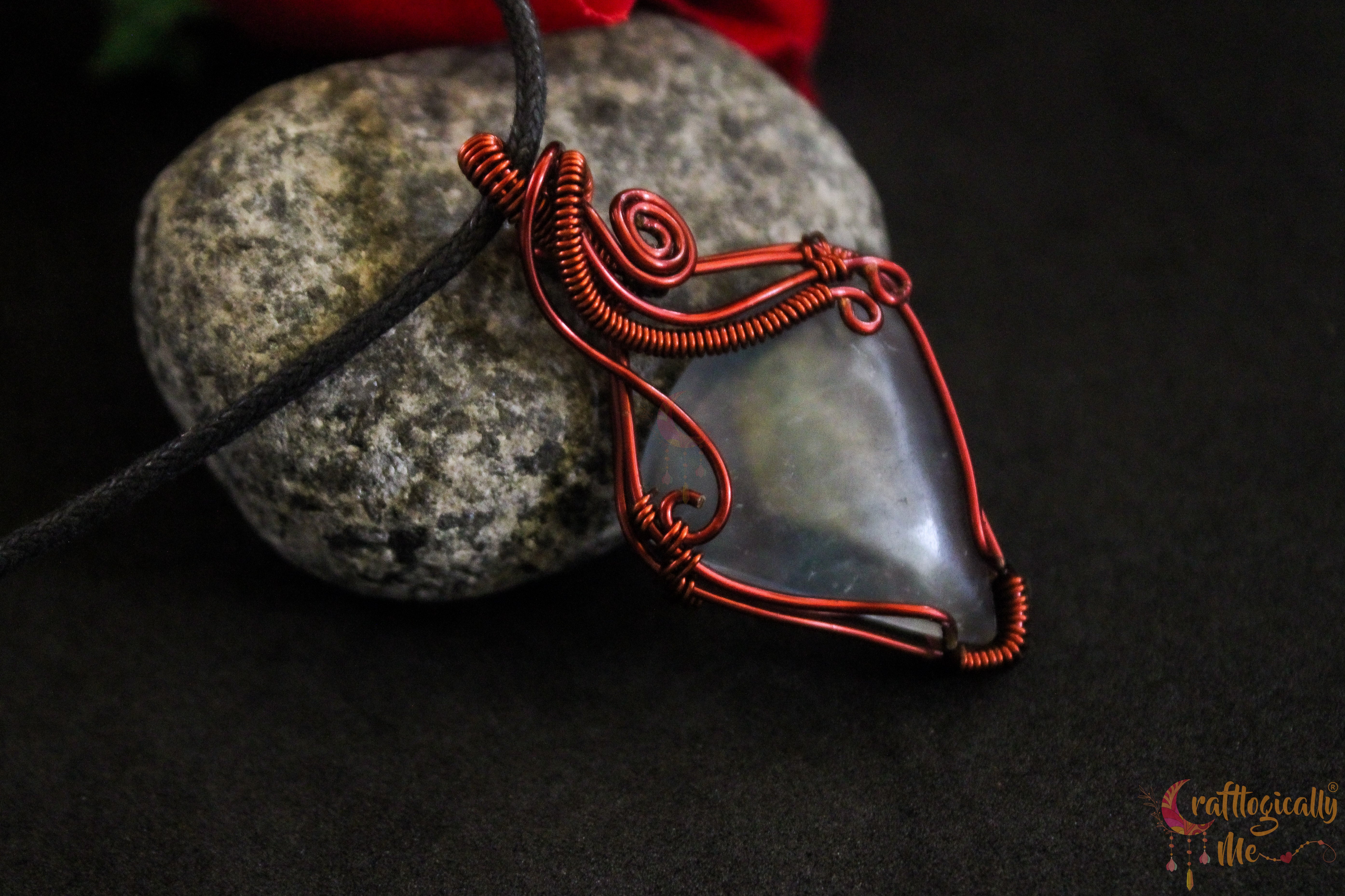 Multi Fluorite Minimalist Wire Wrapped Pendant – Anti-Tarnish Copper Gemstone Jewelry