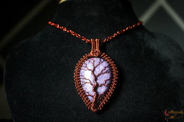 Charoite Gemstone 4-in-1 Tree of Life Neck Piece – Anti-Tarnish Copper Jewelry