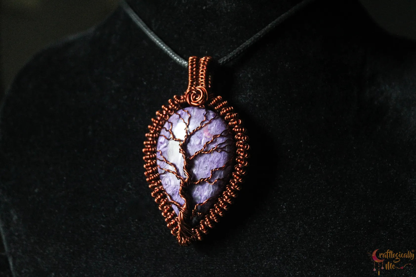 Charoite Gemstone 4-in-1 Tree of Life Neck Piece – Anti-Tarnish Copper Jewelry