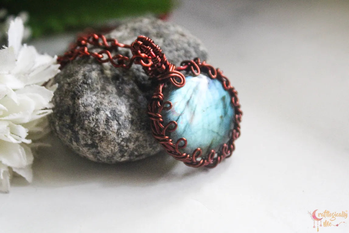 Blue Labradorite Gemstone 4-in-1 Necklace | Anti-Tarnish Copper Jewelry