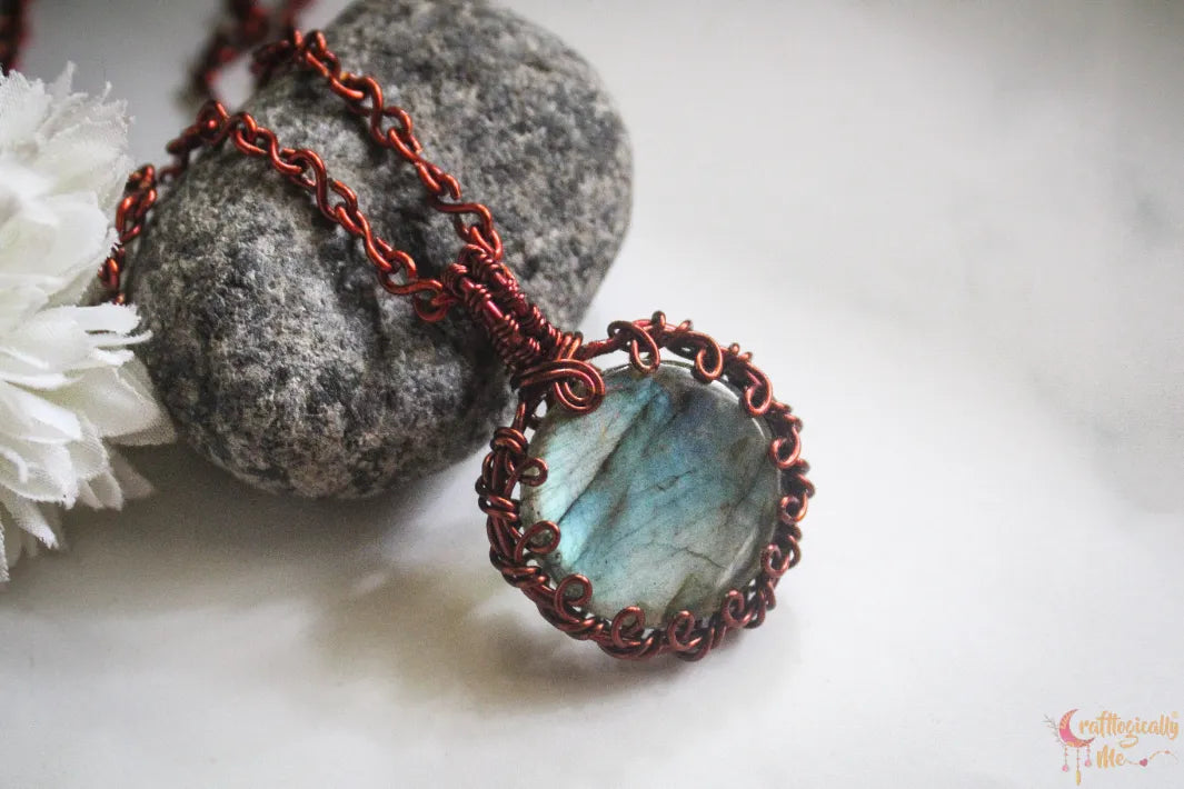 Blue Labradorite Gemstone 4-in-1 Necklace | Anti-Tarnish Copper Jewelry