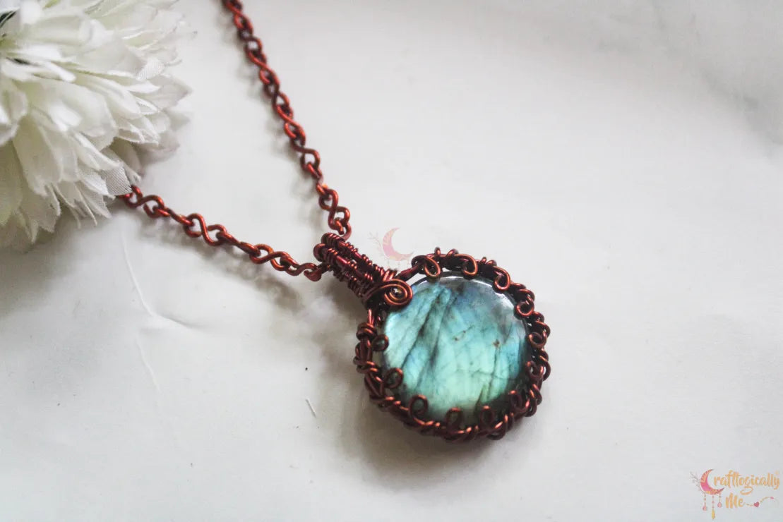 Blue Labradorite Gemstone 4-in-1 Necklace | Anti-Tarnish Copper Jewelry