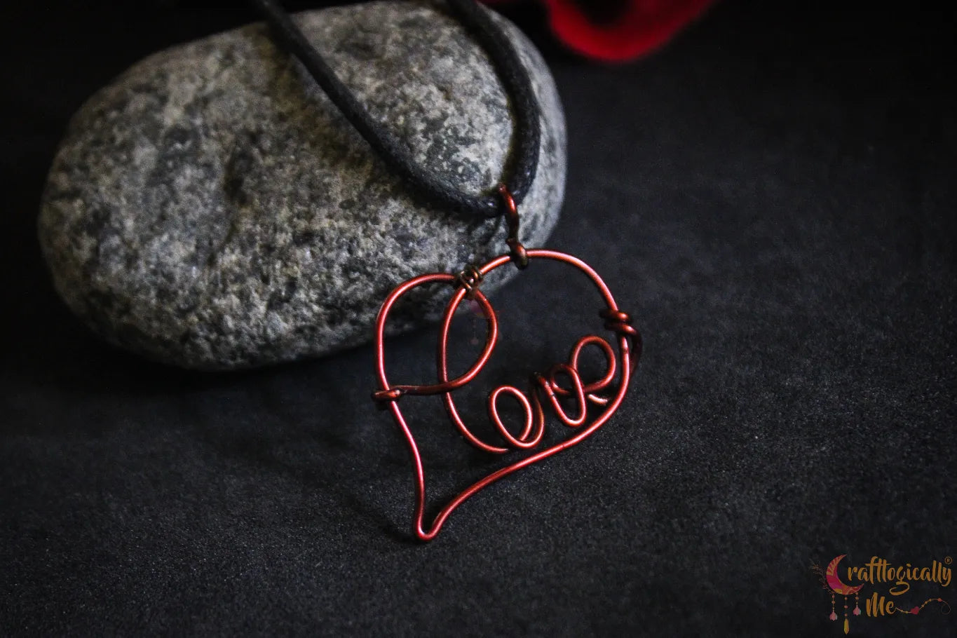 Love Heart Wire Pendant – Handmade Anti-Tarnish Copper Jewelry