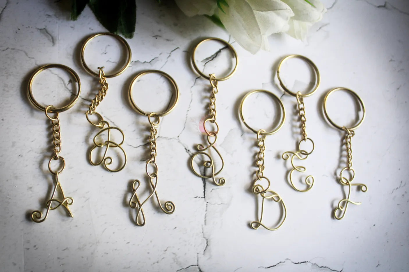 Wire Initial Keychain – Custom Handmade Gift