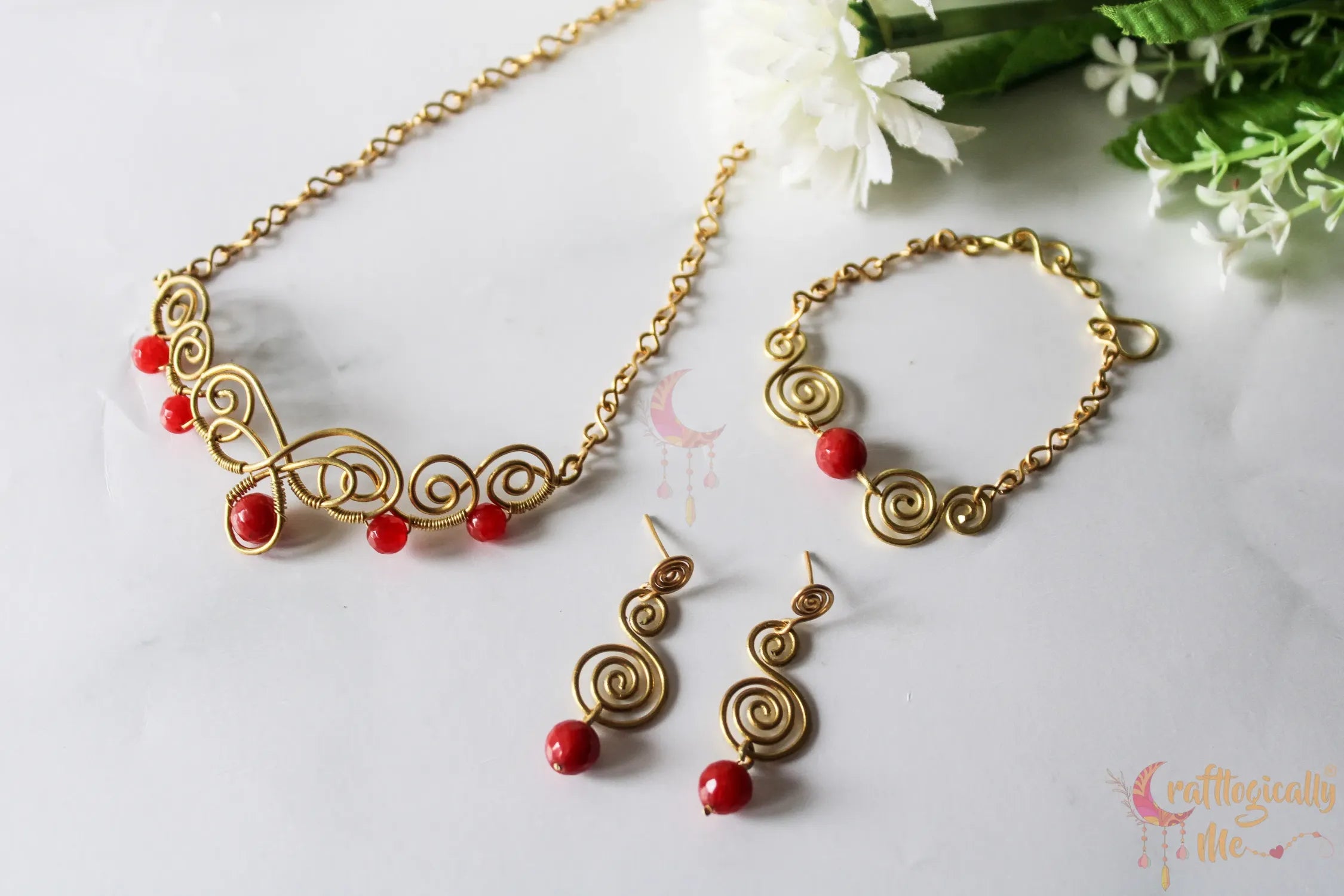 Red Agate Choker Set, Earrings, Necklace And Bracelet Combo – Handmade Gemstone Jewelry