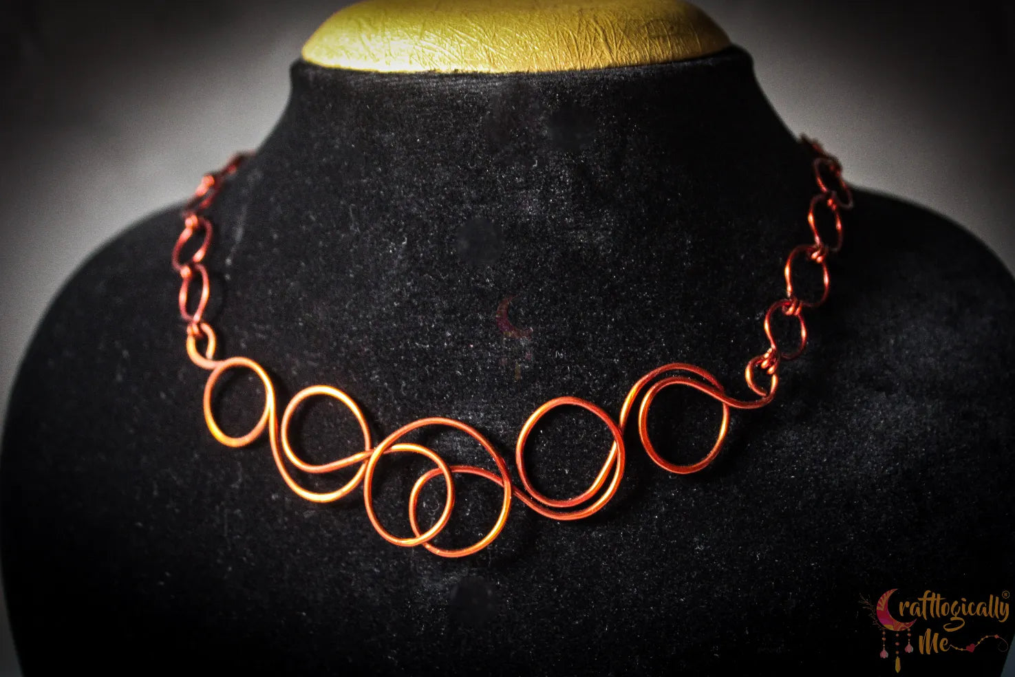 Simple Boho Style Elegant Swirl Wire Choker Necklace & Earrings Set – Handmade Wire Jewelry