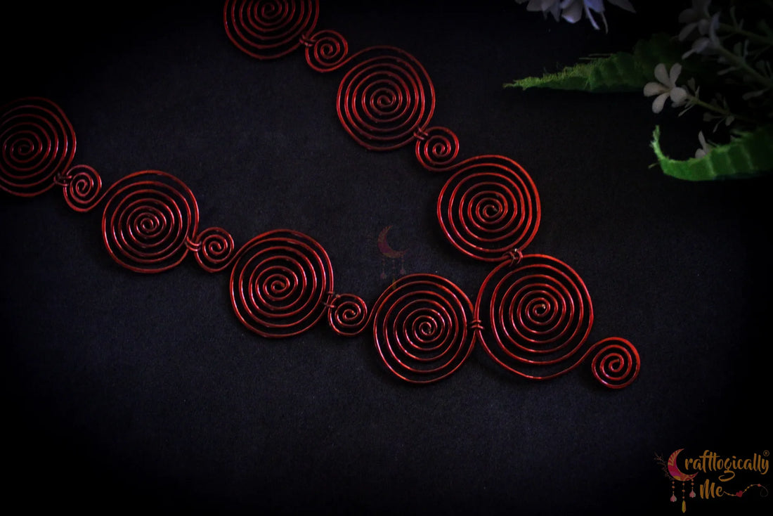 Spiral Necklace & Earrings Set – Handmade Anti-Tarnish Copper Jewelry