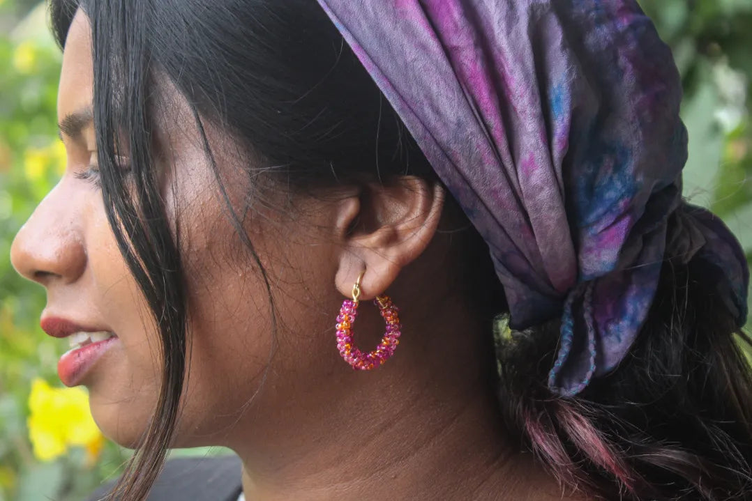 Seed Bead Hoops Earrings – Handmade Wire Jewelry