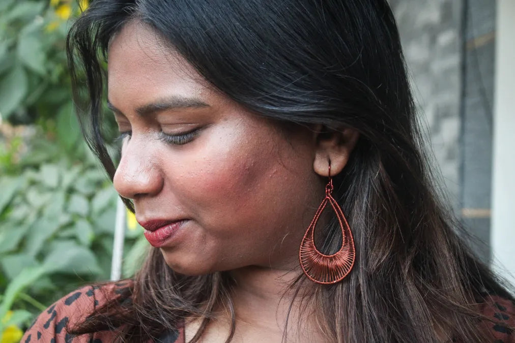 Drop Hoops – Long Danglers - Handmade Wire Statement Earrings