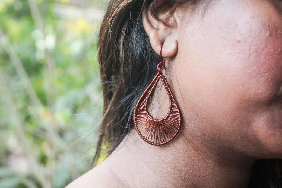 Drop Hoops – Long Danglers - Handmade Wire Statement Earrings