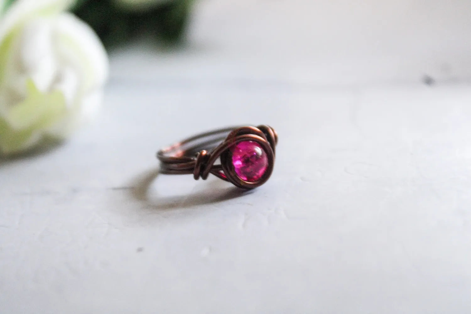 Wrap Bead Ring – Handmade Wire Wrapped Bead Ring