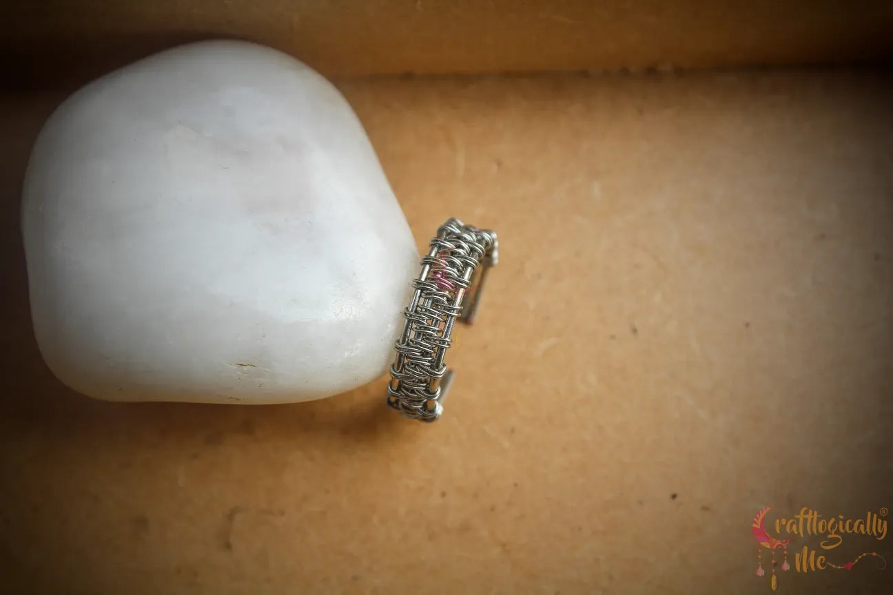 Woven Wire Band – Handmade Unisex Adjustable Ring
