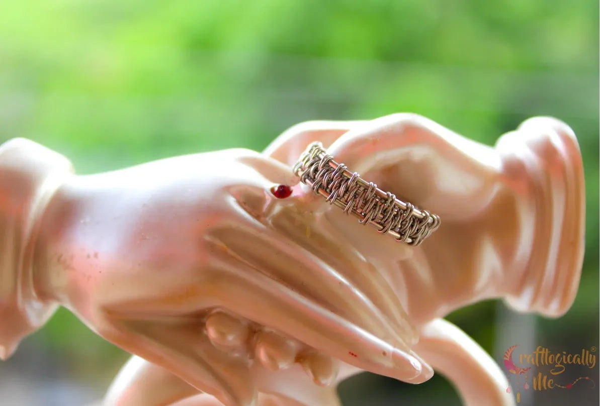 Woven Wire Band – Handmade Unisex Adjustable Ring